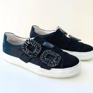 Roger Vivier Black Sneaky Viv 2 Satin Sneakers